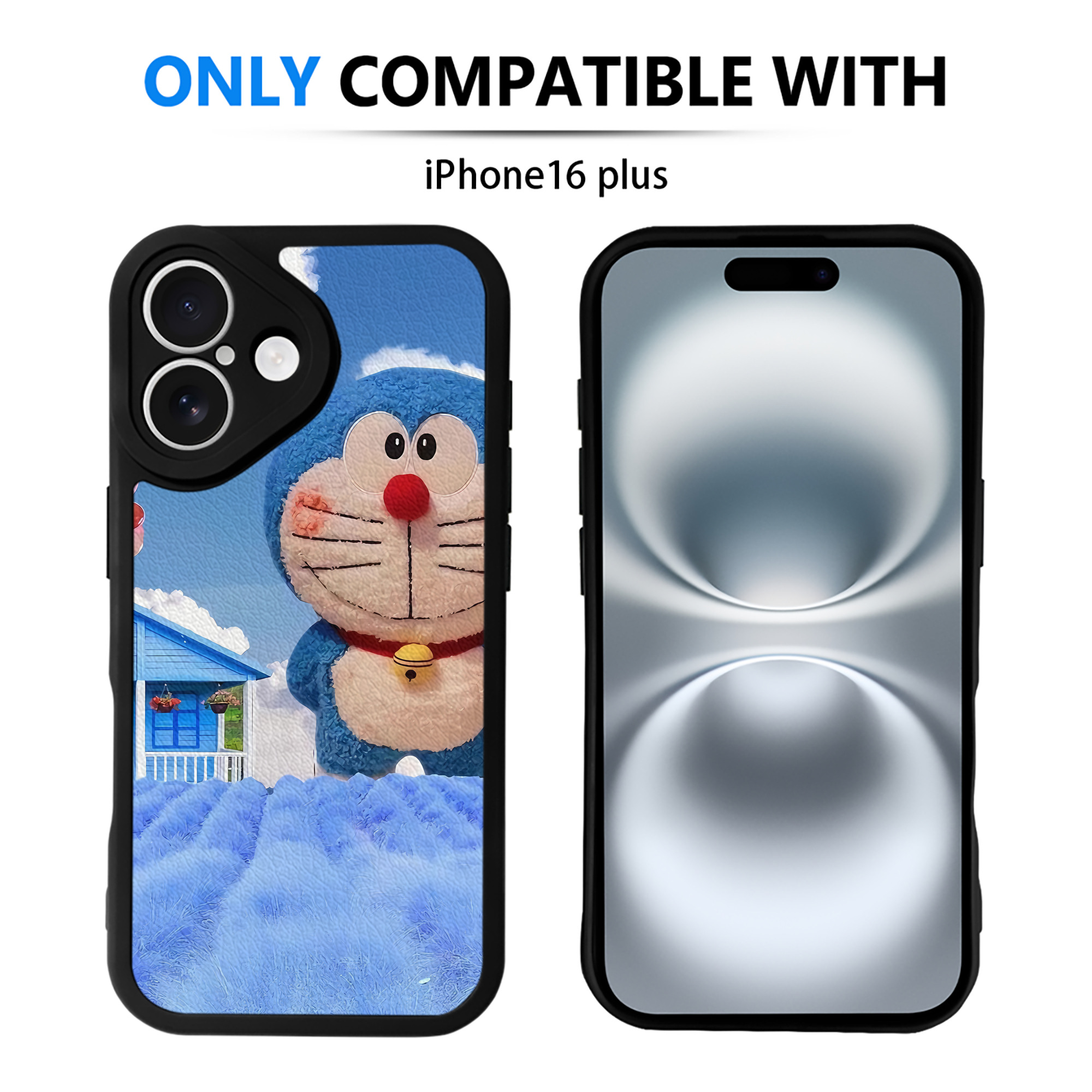 （画像用） ドラえもん Doraemon 【iPhone 16シリーズ対応】シリコンスマホケース（レザー調） 材質：シリコン